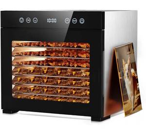 lot 6317 image: Food Dehydrator Machine, Powerful Food Dryer with 8 Stainless Steel Trays, Adjustable Temperature up to 167°F &amp 48-Hour Timer for Jerky, Fruits, Herbs