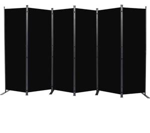 lot 6325 image: Room Divider 6FT Portable Room Dividers and Folding Privacy Screens, Fabric Divider for Room Separation, Partition Room Dividers Freestanding Wall Divider Screen Studio (Black, 6 Panel-132)
