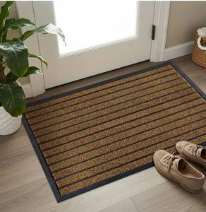 lot 6326 image: ubdyo Extra Durable Door Mat - Dirt Trapping Outdoor Welcome Mats - Non-Slip Outdoor Indoor Entrance - Low Profile Front Doormat (47 x 32, Bright Brown)