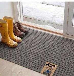 lot 6331 image: GORILLA GRIP Ultra Absorbent Front Door Mat Outside Entrance 47x35, Traps Dirt and Moisture, HydroABSORB, Stain and Fade Resistant Welcome Mat Charcoal