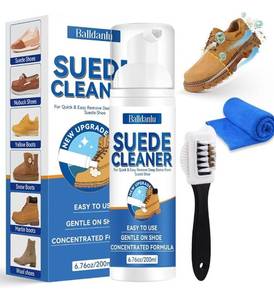 lot 6378 image: Balldanlu Suede Shoe Cleaner, 6.76 Oz Nubuck Cleaner with Brush and Towel, No-Rinse for Leather, Boots, Knit, Canvas
