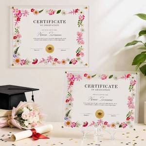 lot 6396 image: Novabright 2 Set 2026 8.5x11 Floral Acrylic Graduation Certificate Frame Pressed Flower Wall Mount Floating A4 Picture Frame Double Panel for Graduation Certificate Degree Document Memory Picture Gift