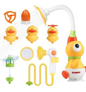 lot 6406 image: Baby Bath Sprayer Toy for Toddlers-Adjustable Water Flow Rinser with 3 Squirting Ducks & Bathtub Shower Head,Fun Bath Time Gift for 1 2 3 Year Old Kids, Babies & Newborns