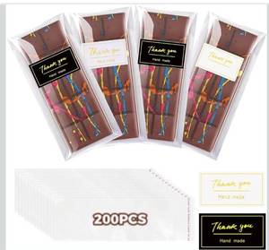 lot 6438 image: Chocolate Bar Wrappers with Stickers, 200 Pcs Self Sealing Chocolate Candy Bar Packaging with Thank You Stickers, for DIYChocolate Lover, CandyBar, Cookies, Treat, Party Favor (2.367.87in Hand Made) 2 Packs