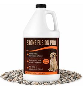 lot 6452 image: Stone Fusion Pro Stone Glue, 1 Gallon Heavy-Duty Landscape Adhesive for Decorative Stone, Gravel &amp Rock Beds, 100% Acrylic Rock Binder, 11 Mix, Kid &amp Pet Safe, Made in USA