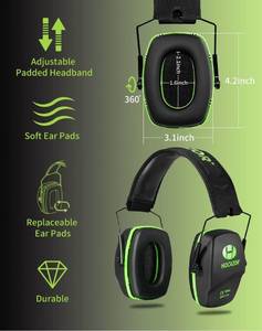 lot 6455 image: Hocazor Electronic Ear Protection for Shooting, Active Noise Reduction and Sound Amplification Safety Earmuffs, for Gun Range, Hunting and Shooting, Green