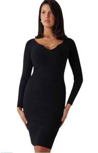 lot 6514 image: Guess Womens Eco Long Sleeve Sasha Rib Dress Siren Red Large Retail$148