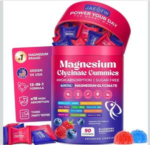 lot 6534 image: Magnesium Glycinate Gummies 1000mg x2 High Absorption Magnesium Gummies for Women, Men &amp Kids Sugar Free Vegan Supplement with CoQ10, Vitamin D3 &amp B6 Daily Balance, Calm Energy &amp Muscle Function