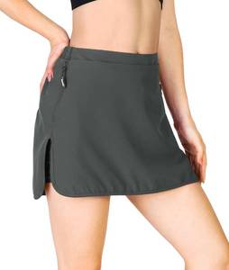 lot 6546 image: Womens Skort with Side Drawstrings - Built-in Shorts Pockets, UV Protection Moisture-Wicking for TennisRunning Navy Blue Small