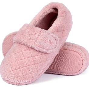 lot 6590 image: LazyStep Womens Nana Adjustable Slippers with Wide Width 10.5