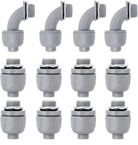 lot 6597 image: Wocloer 12 inch Liquid Tight Connector 90 Degree PVC Flexible Conduit Connector, UL Listed Liquid Tight Electrical Conduit Fittings (12 Pcs)