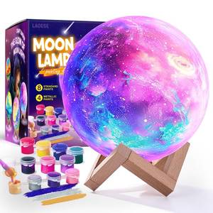 lot 6610 image: LAOESE Paint Your Own Moon Lamp Kit, Cool Gifts DIY 3D Moon Night Light, Arts and Crafts for Kids Ages 8-12, Space Art Supplies Craft Kits, Girls Boys Birthday Gifts for Kids Ages 3 4 5 6 7 8-12