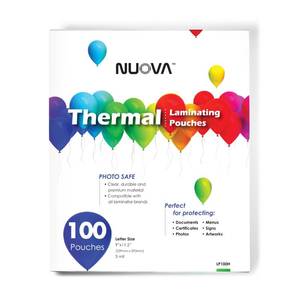 lot 6613 image: Nuova Premium Thermal Laminating Pouches 9 x 11.5, Letter Size, 3 mil, 100 Pack (LP100H)