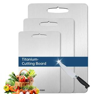 lot 6614 image: HPHRKD 3Pcs Titanium Cutting Boards For Kitchen, 100% Pure Titanium Chopping Board, Food Grade Quality, Double-sided non-toxic, Easy To Clean, Dishwasher Safe And Will Not Absorb Odors (SML)