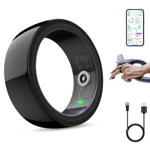 lot 6633 image: Smart Ring,Smart Health Ring for Women Men, Smart Ring Fitness Tracker, Health&Sleep Tracker,IP68 Waterproof,Remote Camera Control,No App Fee for Standard Features, for iPhone & Android(Black, 7#)