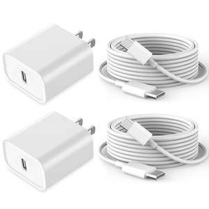 lot 6636 image: Fast Charging for iPhone 17 16 15 Charger,2Pack 20W USBC Wall Charger Travel Plug Block Phone 16e Charging Cable for iPhone 17 Air17 Pro17 Pro Max16 Pro16 Pro Max16 Plus1515 Pro15 Pro MaxiPad