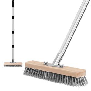 lot 6649 image: ETOUPA Stainless Steel Wire Scrub Brush with Long Handle, Heavy Duty Floor Scrubber Brush, Moss Remover Wire Broom for Deck, Rough Surface, Concrete Floor, Patio, Garden, Garage