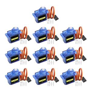 lot 6664 image: SG90 Micro Servo 9G Servo Kit AYWHP 10 Pcs SG90 Servo Motor 9G Mini Servo RC Servo for Small RC HelicopterCarBoat, Mini Drones, Robotics Arm(Servo Control Angle 0-180°)