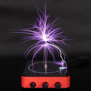 lot 6670 image: Music Tesla Coil Touchable Artificial Lightning Arc Generator Desktop Toy Divvlur Arc Plasma Wireless Transmission Science Teaching Experimental Modes TS10-MINI BK