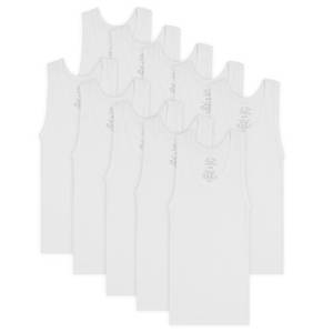 lot 6673 image: Fruit of the Loom boys Cotton Tank Top Undershirt (Multipack) Underwear, Toddler - 10 Pack White, 2-3T US