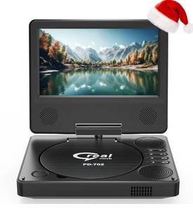 lot 693 image: 9.5 Portable DVD Player with 7.5 Swivel Display Screen, 5-Hour Built-in Rechargeable Battery, Car DVD Player,Supports SD CardUSBCDDVD and Multiple Disc Formats, High Volume Speaker