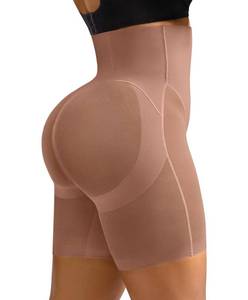 lot 6731 image: MeshSmooth Shapewear for Women Tummy Control High Waist Shaping Butt Lifting Shorts for Women Seamless Slimmer Body Shaper Panties Brown M