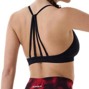 lot 6733 image: AUROLA Seamless Mercury Workout Sports Bras for Women Athletic Removable Adjustable Backless Minimal Top,Seamless-Black,S