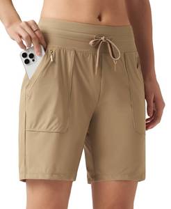 lot 6740 image: Willit Womens Shorts Hiking Athletic Shorts Quick Dry Golf Outdoor Casual 7 Shorts Lightweight UPF50 Khaki XL