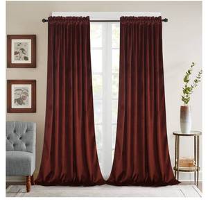 lot 7355 image: Roslynwood Velvet Burnt Ochre Curtain 72 inch Long - Curtains Light Blocking Rod Pocket Thermal Insulated Window Drapes for Living RoomBedroomOffice, W52 x L72, 2 Panels