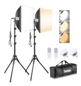 lot 7356 image: Torjim Softbox Photography Lighting Kit, 16 x 16 Professional Softbox Lighting Kit with 85W 3000-7500K LED Bulbs, Studio Lights for PhotographyVideo RecordingLive StreamingPortraits Shooting