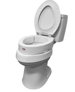 lot 7381 image: Carex Health Brands Hinged Elongated Toilet Seat Riser, Adds 3.5 Inches of Height to Toilet, 300 Pound Weight Capacity,