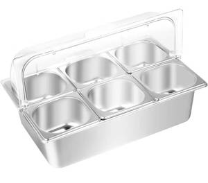 lot 7391 image: Ice Food Serving Display Container, Buffet Cold Serving Cooler Platter with Clear Roll Top Cover