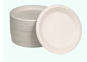 lot 7393 image: Heavy Duty Compostable Paper Plates 9 Inch 125 Pack Disposable Plates pack of 4