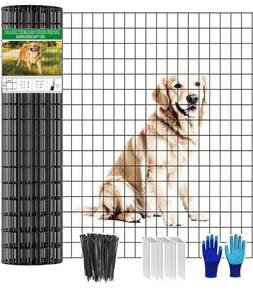 lot 7397 image: Welded Wire Fence 48inch x 50ft, Black PVC Coated Garden Fencing, 2 inch x 3inch 16Gauge Chicken Wire Fence Roll, Anti-Rust Metal Fencing for Yard Plant Protection Poultry Netting