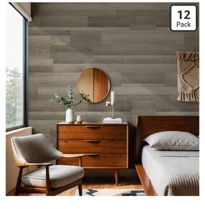 lot 7401 image: Peel and Stick Wall Panels, Easy Self Adhesive Vinyl Tiles Wall Planks, Farmhouse Wood Grain Shiplap for Kitchen Bedroom Interior WallDecor (12 pcs18.1 Sq FtBox) (Oak White)