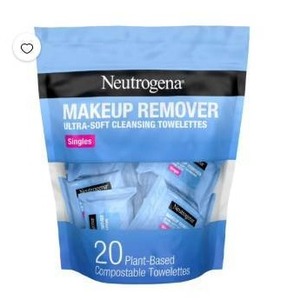 lot 7446 image: Neutrogena Makeup Remover Ultra-Soft Cleansing Towelettes Singles 20 Count pack of 2