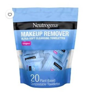 lot 7451 image: Neutrogena Makeup Remover Ultra-Soft Cleansing Towelettes Singles 20 Count pack of 2