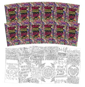 lot 7459 image: Tenceur 12 Pcs Social Worker Coloring Books Appreciation Gifts for Adult Social Worker Month DIY Art Stress Relief Relaxation Drawing Book