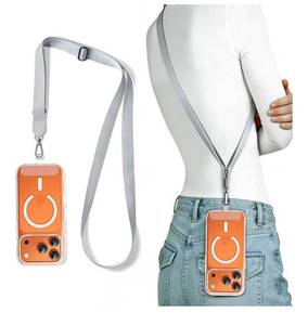 lot 7468 image: for iPhone 17 Pro Max Clear Phone Case with Adjustable Lanyard Strap, Magsafe Design Magnetic Shock Proof Heavy-Duty Protectionfor Men Boys Women Girls��Gray
