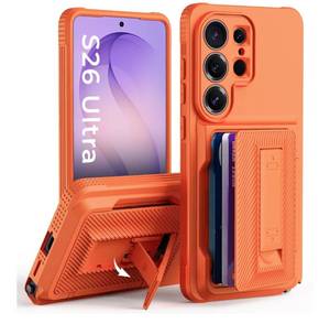 lot 7471 image: for Samsung Galaxy S26 Ulrtra Case Wallet with Card HolderRFID BlockingKickstandMilitary Drop Protection Full Camera Protection Wallet Case for Samsung S26 Ultra-Orange