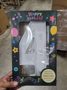 lot 7498 image: #4 Remote Control Musical LED Number Lights 12.6 Inch Warm White
