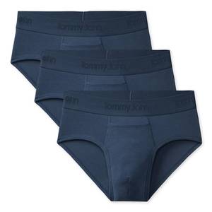 lot 7527 image: Tommy John Mens Second Skin Briefs, Lightweight No Ride-Up Comfortable Breathable Mens Underwear, Soft Moisture Wicking Tagless, Stretch Low Rise Mens Boxer Briefs, Dress Blues - 3 Pack, Medium