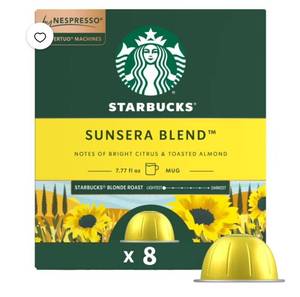 lot 7564 image: Starbucks by Nespresso Vertuo, Sunsera Blend Nespresso Pods, 100% Arabica Coffee, 8 Ct