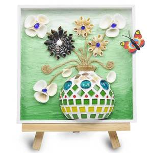 lot 7584 image: VTZH DIY Vase Mosaic Tiles for Crafts Painting Kits, DIY Arts and Craft Kits with Petal Glue Accessories Crafts for Adults, Mosaic Crafts Handmade Decorative Painting, Room Decoration, Gifts