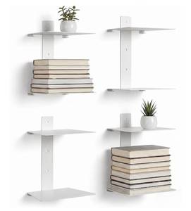 lot 7604 image: Double Tier Floating Wall Shelves 3pcs