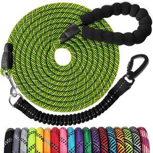 lot 7613 image: Long Dog Leash 20 FT Heavy Duty Rope Leashes for Dogs Training with Swivel Lockable Hook Reflective Threads Bungee and Padded Handle - Dog Lead for Large Small Medium Dogs Outside Walking Hiking