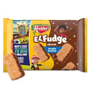 lot 7618 image: Keebler E.L. Fudge Double Stuffed Elfwich Cookies, Sandwich Cookies Stuffed with Cr�me Filling, 13 oz