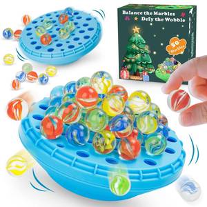lot 7631 image: INKZOO Marble Balance Game, Wobble Marble Stacking Game for Kids 6, Family Games for Kids and Adults with Built-in Storage, Marbles Board Game for 1-4 Players, Fun Birthday Party Games Toys