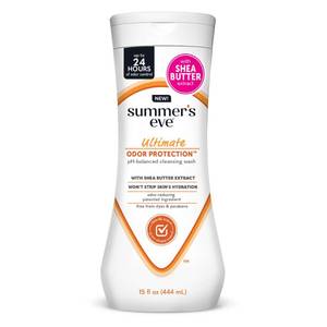 lot 7640 image: Summers Eve Ultimate Odor Protection Feminine Wash with Shea Butter - Up to 24 Hour Vaginal Odor Control, pH Balanced Formula, Clinically &amp Gynecologist Tested Intimate Body Wash - 15 Fl Oz