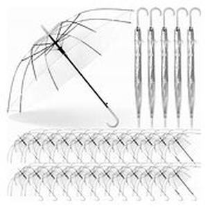 lot 7366 image: Clear Wedding Umbrellas Bulk Transparent Auto Open Stick Umbrellas Windproof Waterproof